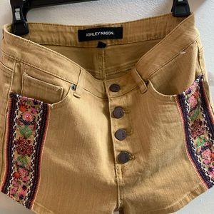 Boho denim shorts